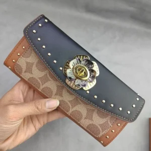 Floral Lock Flap Wallet