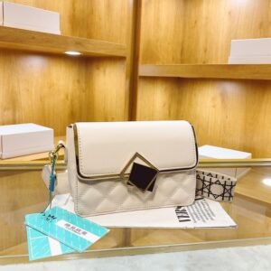 Quilted Crossbody Cum Sling Bag – White